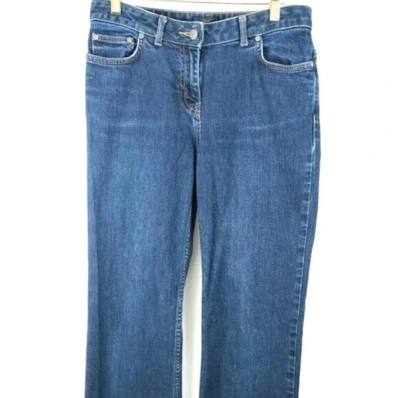 Brooks Brothers 346 Womens Stretch Denim Dark Wash Boot Cut Jeans Size 4 - Picture 1 of 7